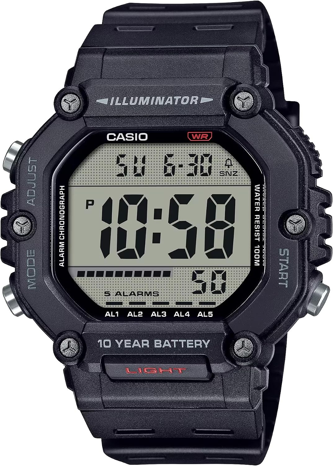 HOTCasio AE-1600H Series | Black | 10-Year Battery | LED Illuminator | Digital Watch