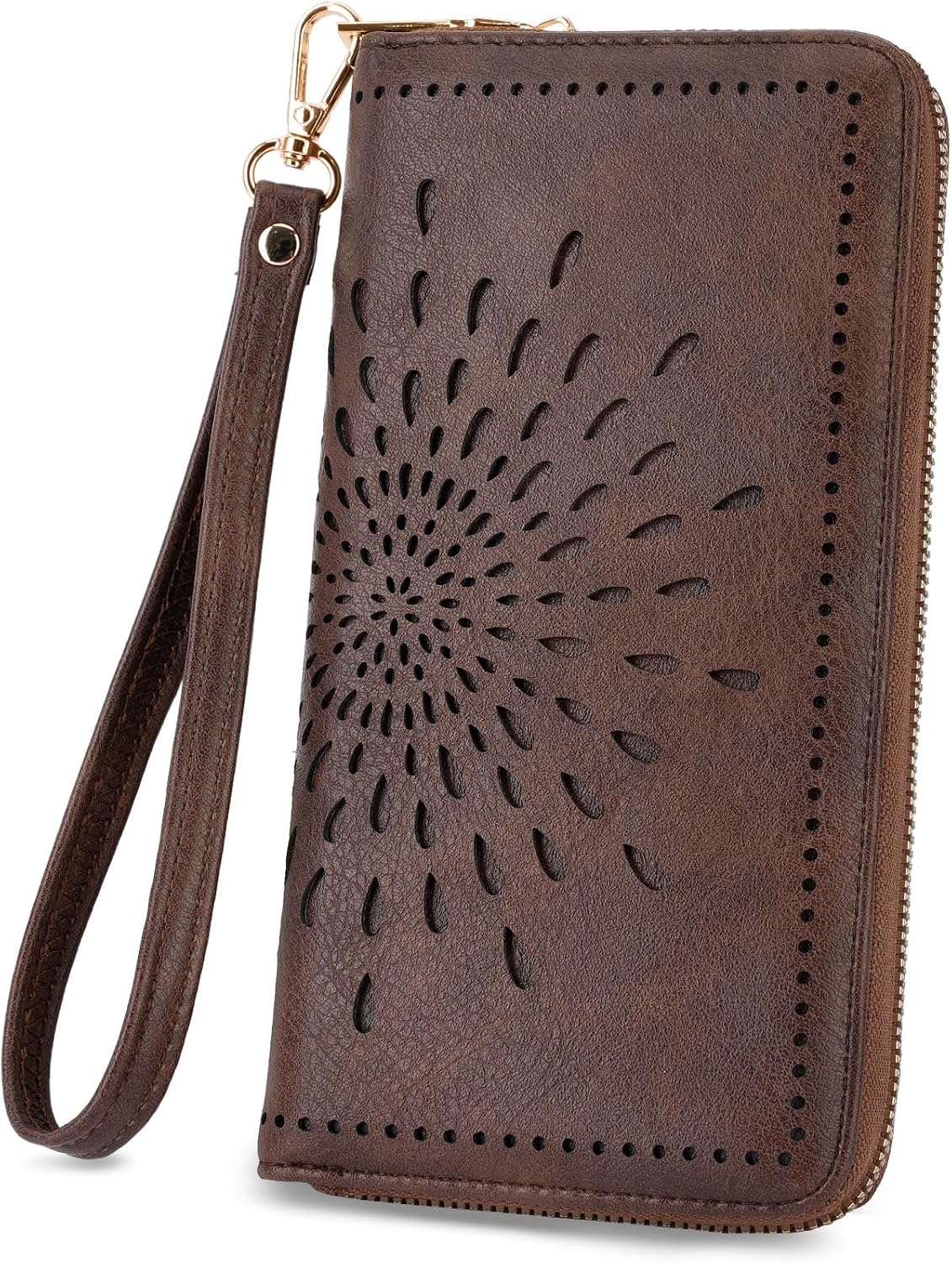 HOTAPHISON Wallet Women Large Capacity Clutch Purse For Ladies Card Holder RFID Wristlet Phone Zipper Coin Travel Pocket