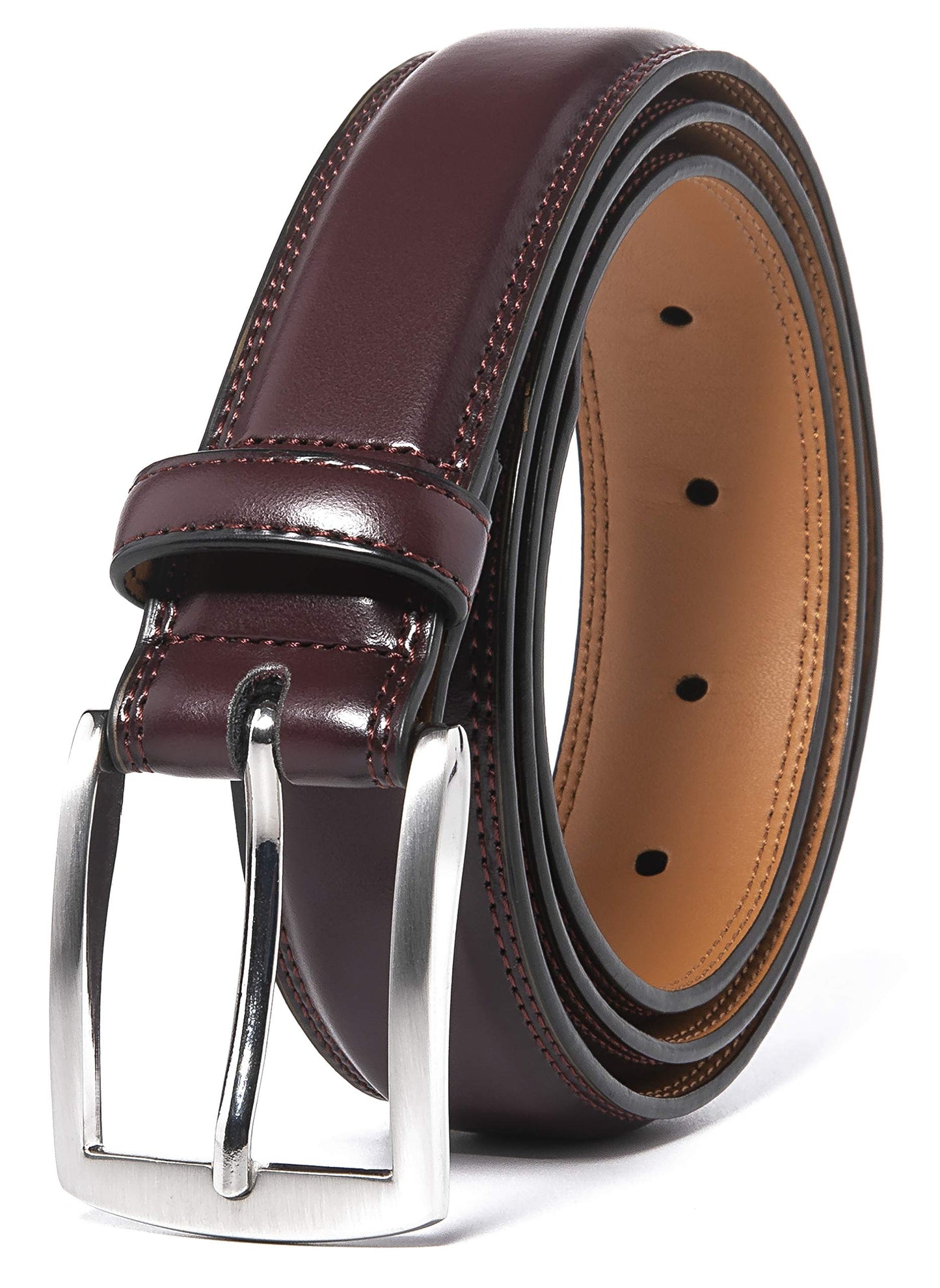 HOTFabio Valenti Genuine Leather Dress Belts For Men - Mens Belt For Suits, Jeans, Uniform With Single Prong Buckle