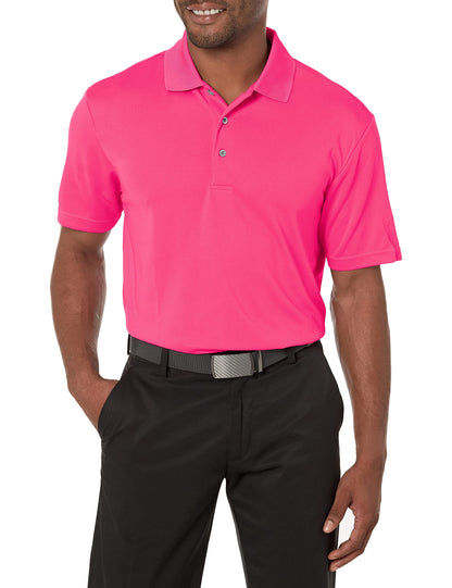 HOTPGA Tour Men's Airflux Solid Mesh Short Sleeve Classic Golf Polo Shirt