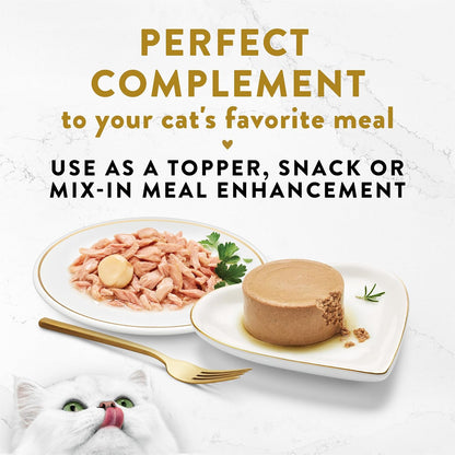 HOTPurina Fancy Feast Appetizers Lickable Grain Free Wet Cat Food Topper Light Meat Tuna Appetizer with Scallop - (Pack of 10) 1.1 oz. Trays
