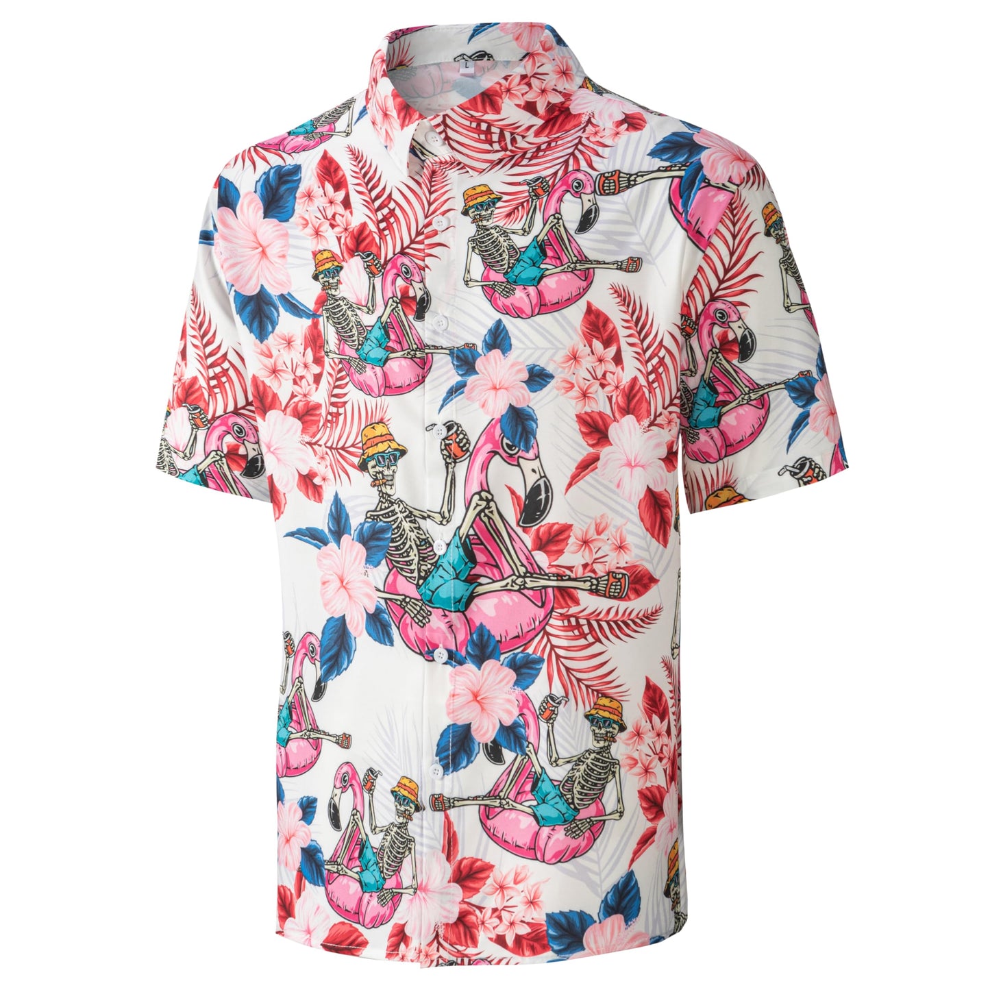 HOTMen's Casual Button Down Shirts Regular Fit Short Sleeve Hawaiian Shirt for Men