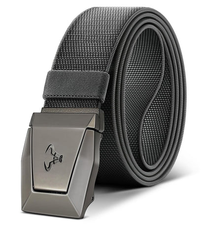 HOTBULLIANT Stretch Tactical Web Belt For Men-Trimmable 1.5"-Adjustable Fit | Smooth Sliding | Adjustable for Precise Fit | Tailored Size | Rugged Nylon for Heavy Duty, Hiking, Hunting