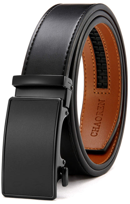 HOTCHAOREN Mens Belt Leather Ratchet Belt - Customizable Fit, Effortless Style (35mm)