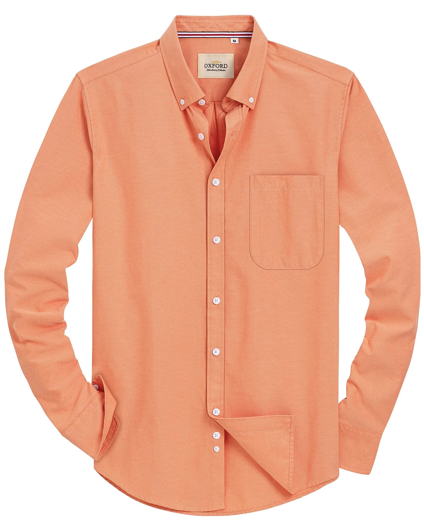 HOTAlimens & Gentle Mens Solid Oxford Shirt Long Sleeve Dress Shirt Work Casual Button Down Shirts with Pocket