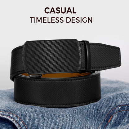 HOTZitahli Belt Men,Leather Ratchet Belt for Men Dress Casual Every Day with Adjustable Buckle,Trim to Fit For Gift