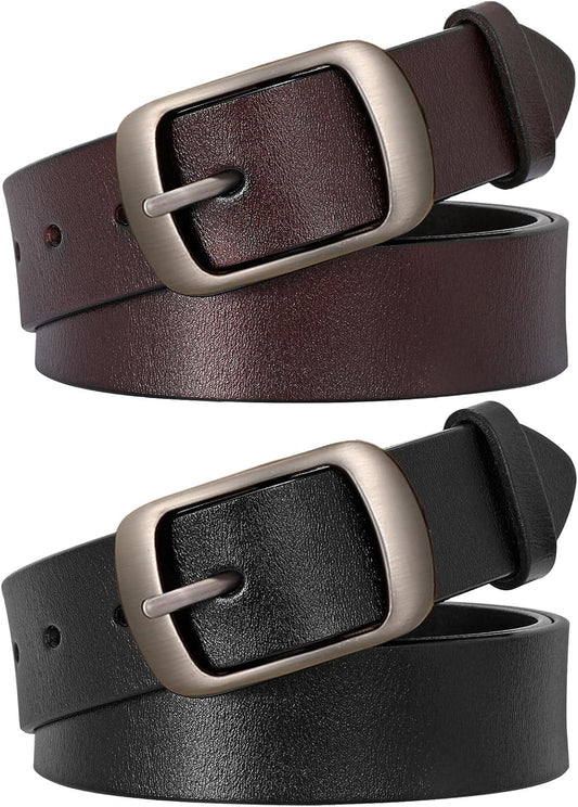 HOTSUOSDEY Women Belts For Jeans Dresses Pants Ladies Leather Waist Belt with Elegant Buckle, Width 1.3"