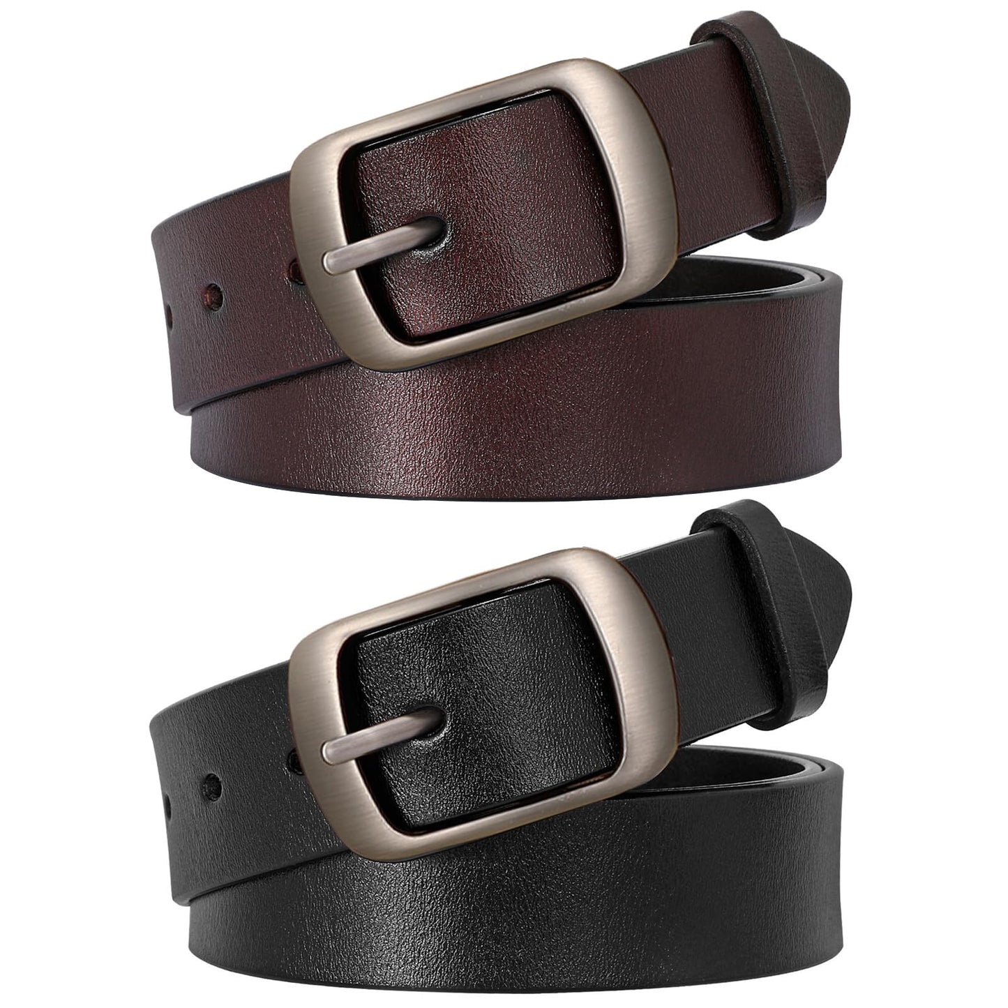 HOTSUOSDEY Women Belts For Jeans Dresses Pants Ladies Leather Waist Belt with Elegant Buckle, Width 1.3"