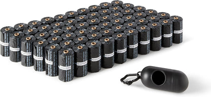 HOTAmazon Basics Dog Poop Leak Proof Bags with Dispenser and Leash Clip, Unscented, 13" x 9", 900 Count (60 Rolls)