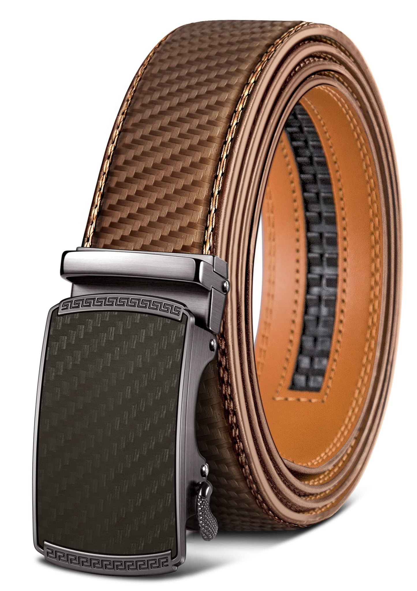 HOTBULLIANT Men's Belt,Slide Ratchet Belt Adjsutable For Men Suit Casual Jeans Gift Boxed,Trim To Fit