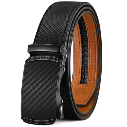 HOTZitahli Belt Men,Leather Ratchet Belt for Men Dress Casual Every Day with Adjustable Buckle,Trim to Fit For Gift