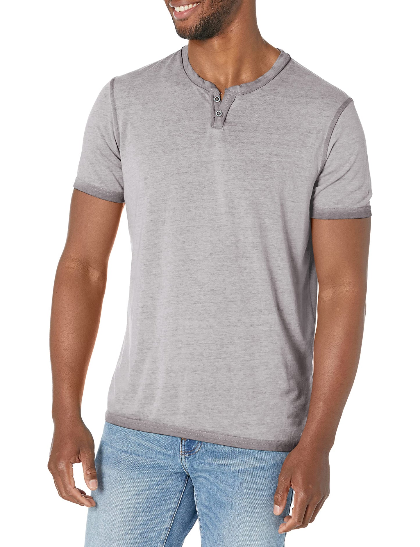 HOTLucky Brand Men's Venice Burnout Notch Neck Tee Shirt