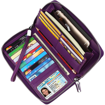 HOTLavemi Small Compact Women Wallet RFID Blocking Genuine Leather Bifold Purse with ID Windows