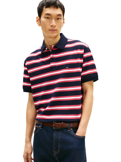 HOTTommy Hilfiger Men's Short Sleeve Polo Shirts in Classic Fit with Stretch and Organic Pique Cotton