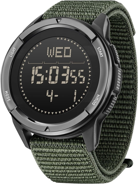 HOTNORTH EDGE ALPS Outdoor Digital Watch for Men | No app or charging, compass, step tracking and 50M water resistance