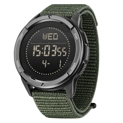 HOTNORTH EDGE ALPS Outdoor Digital Compass Watch for Men | Pedometer, 50M Water Resistance, EL Backlight, Lightweight Carbon Fiber Case and Black Nylon Strap