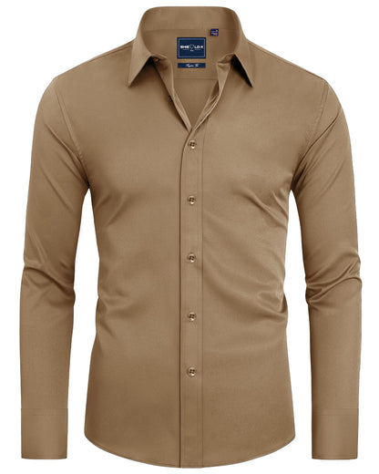 HOTAlimens & Gentle Slim Fit Dress Shirts for Men Long Sleeve Stretch Stain Proof Wrinkle Free Button Down Shirts Formal Shirts