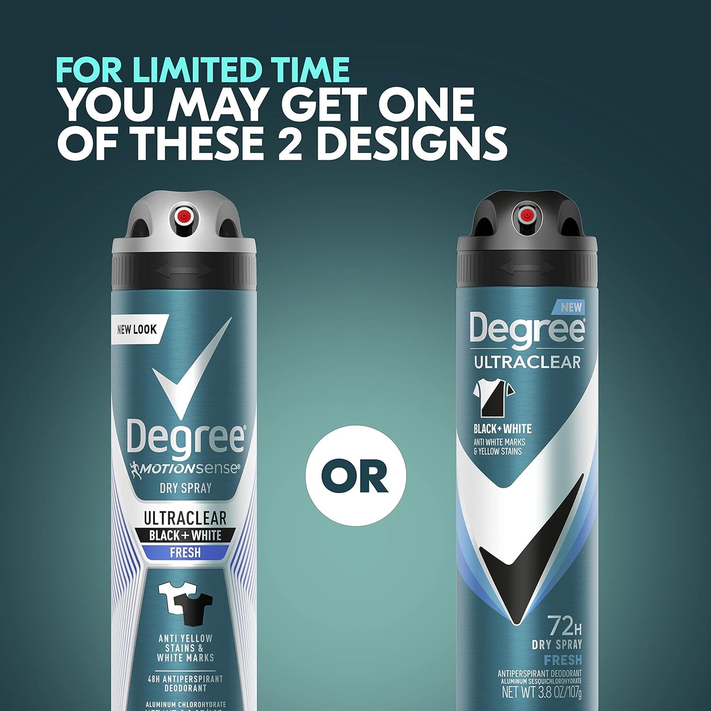 HOTDegree Men Antiperspirant Spray Black + White 3 Count Protects from Deodorant Stains Instantly Dry Spray Deodorant 3.8 oz