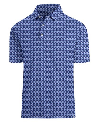 HOTHodaweisolp Golf Shirts for Men Dry Fit Print Moisture Wicking Performance Short Sleeve Polo Shirt