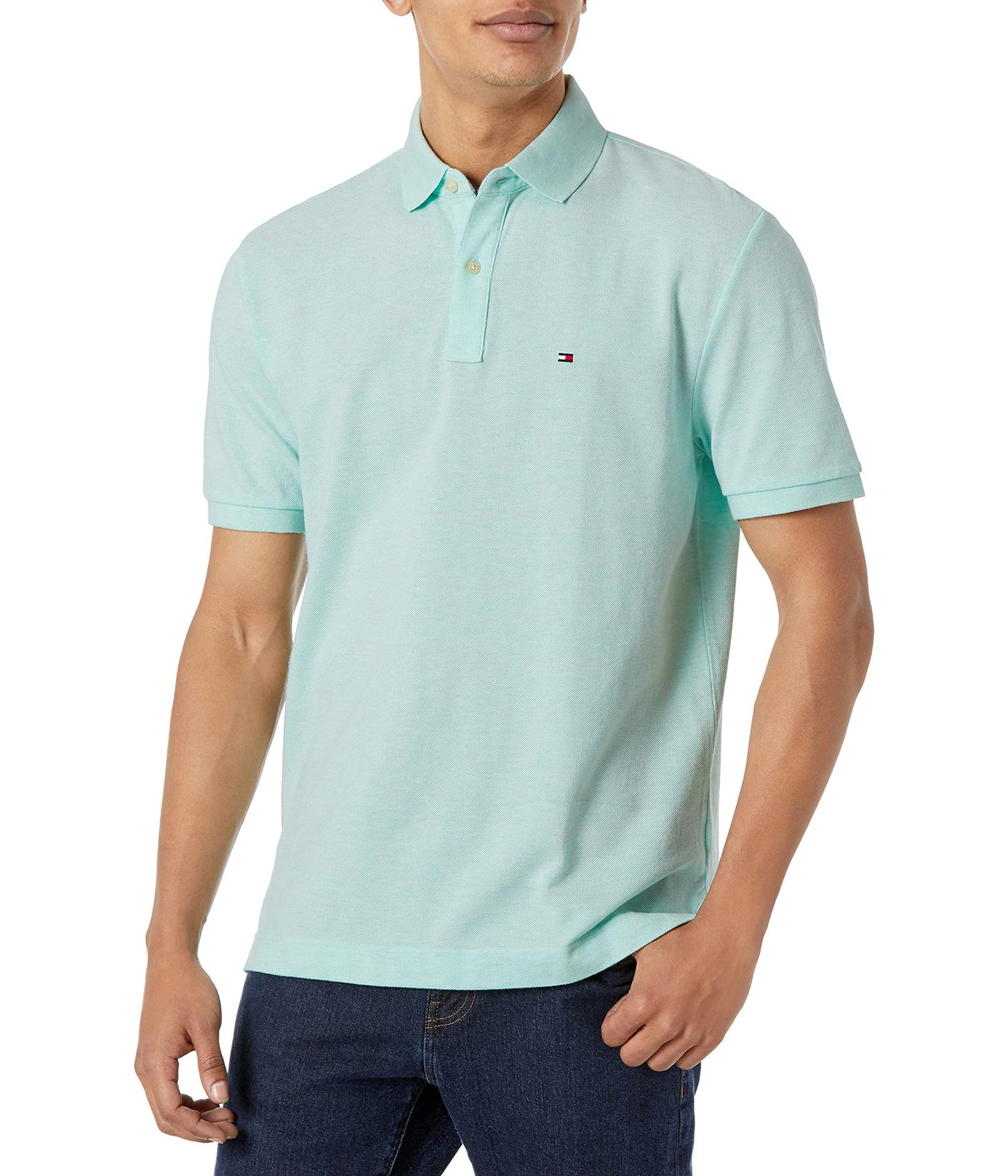 HOTTommy Hilfiger Men's Short Sleeve Cotton Pique Polo Shirt in Classic Fit