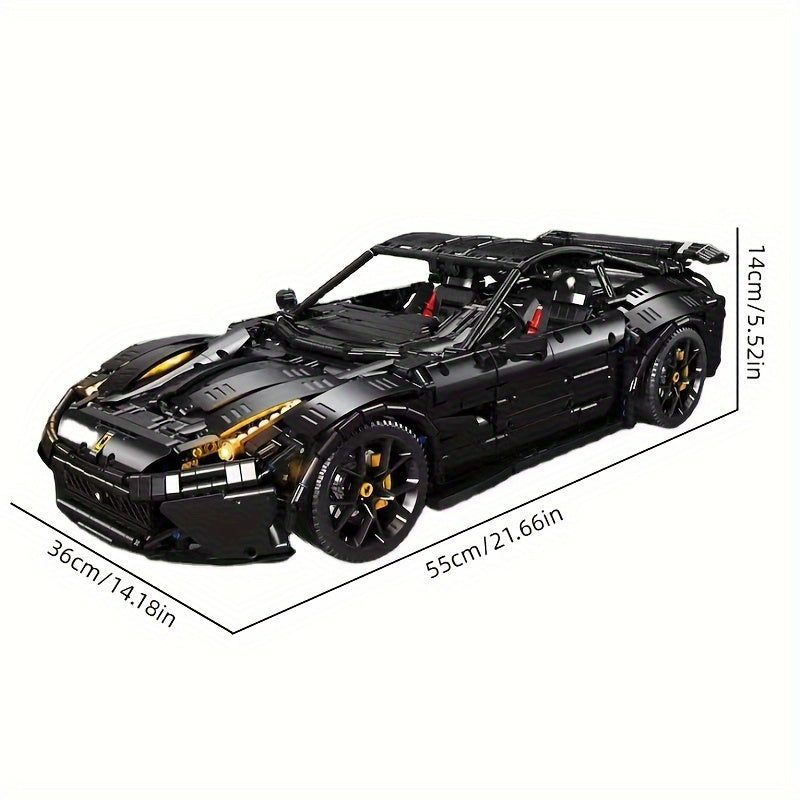3097pcs Black Style Supercar Model Building Blocks, Birthday Gift, Christmas Halloween Gift Easter Day Gift