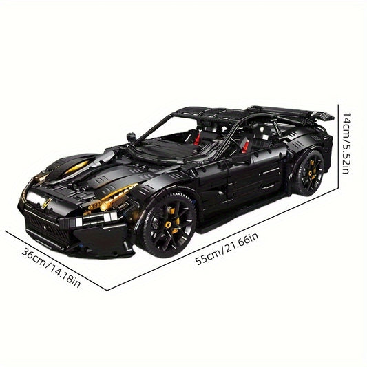 3097pcs Black Style Supercar Model Building Blocks, Birthday Gift, Christmas Halloween Gift Easter Day Gift