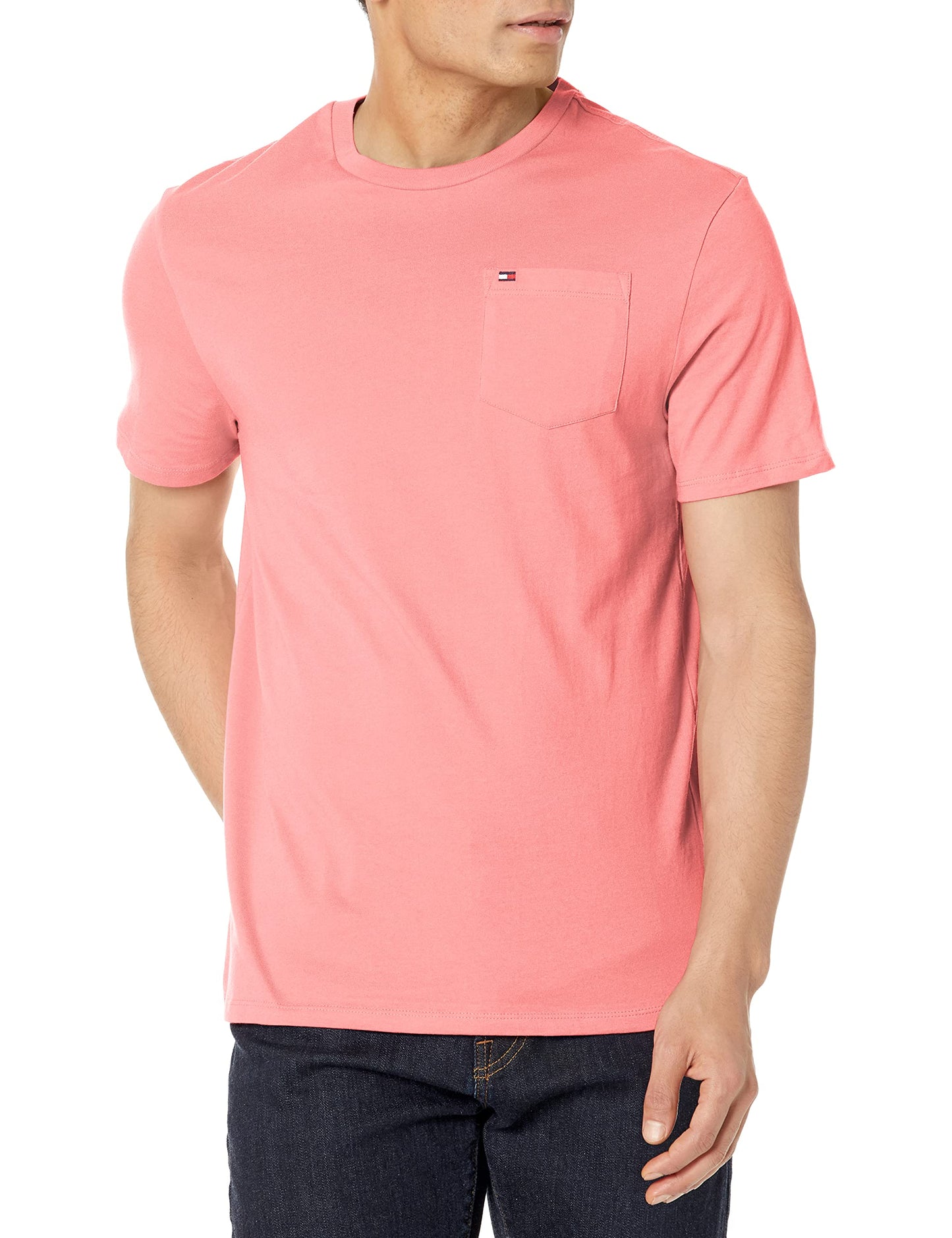 HOTTommy Hilfiger Men's Essential Short Sleeve Cotton Crewneck Pocket T-Shirt