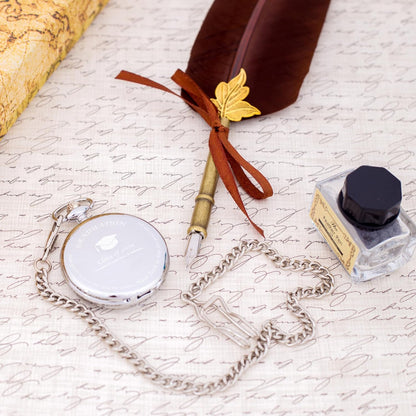 HOTFJ FREDERICK JAMES College Graduation Gift for Him 2026 - Silver Pocket Watch - Engraved ‘Class of 2026’ – Meaningful High School Grad Gifts for Boys/Son