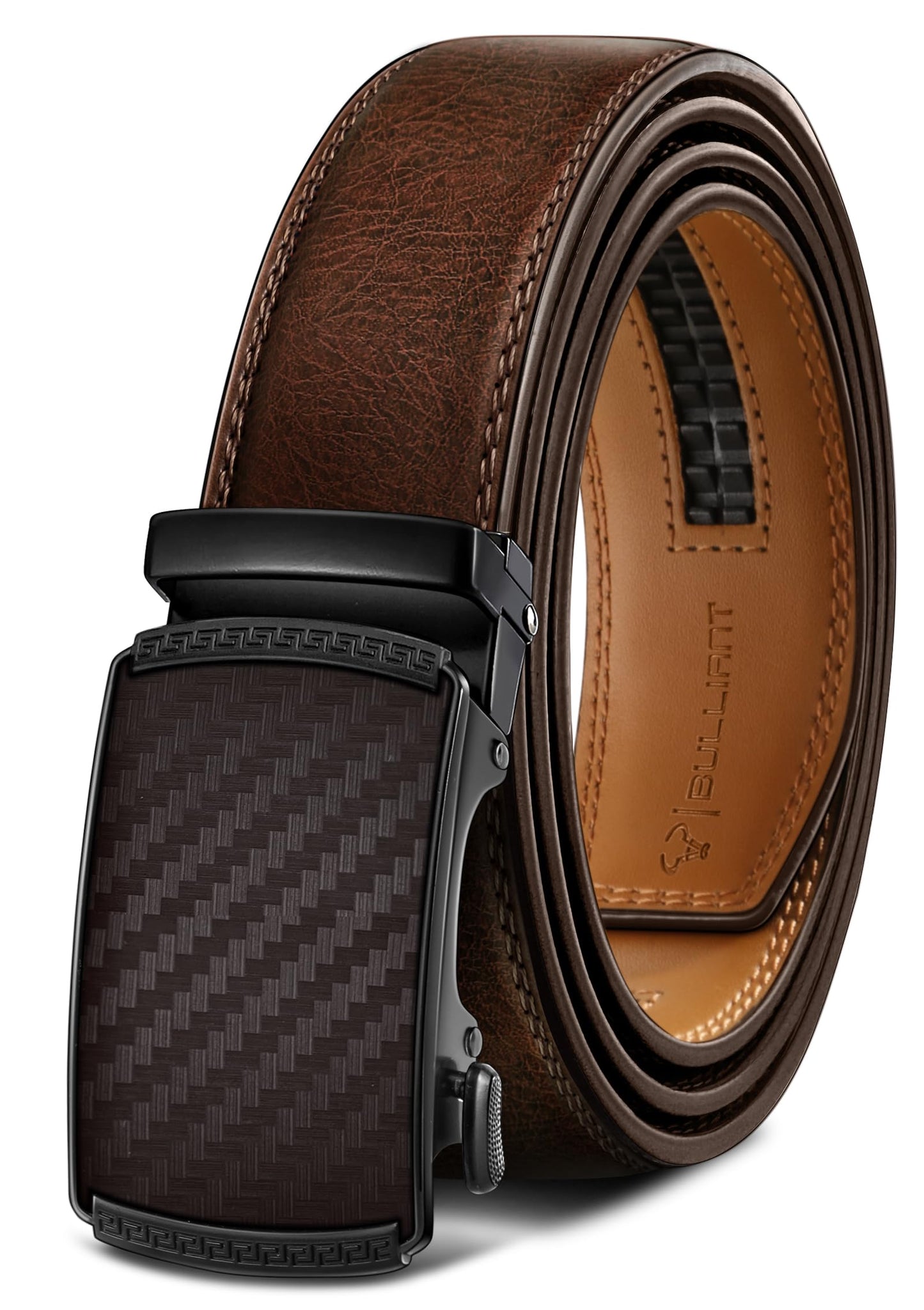 HOTBULLIANT Men's Belt,Slide Ratchet Belt Adjsutable For Men Suit Casual Jeans Gift Boxed,Trim To Fit