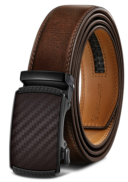 HOTBULLIANT Men's Belt,Slide Ratchet Belt Adjsutable For Men Suit Casual Jeans Gift Boxed,Trim To Fit