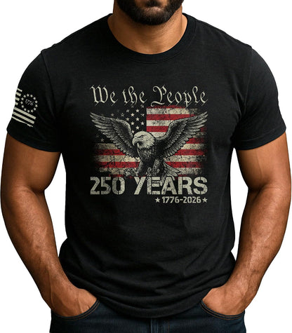 HOT250th Anniversary USA T-Shirt, Patriotic Shirts for Men | This patriotic 1776-2026 shirt honors the historic anniversary milestone, delivering a classic graphic tee for men