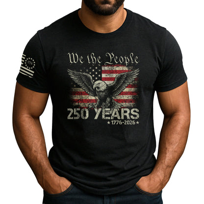 HOT250th Anniversary USA T-Shirt, Patriotic Shirts for Men | This patriotic 1776-2026 shirt honors the historic anniversary milestone, delivering a classic graphic tee for men