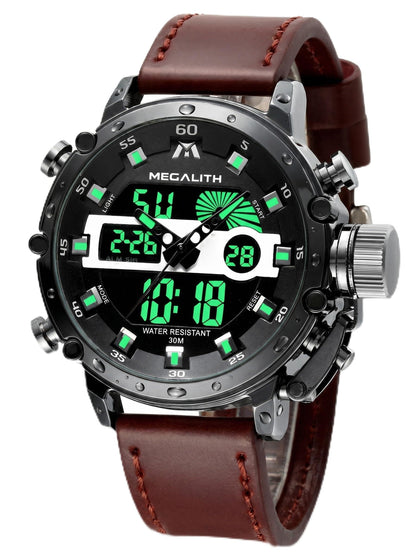 HOTMEGALITH Military Watches for Men Digital: Tactical Analog Sport Wristwatch | Dual Time Display, Waterproof, Heavy Duty Watch, LED Alarm Stopwatch, Date, Gifts for Husband Father, Anniversary Birthday