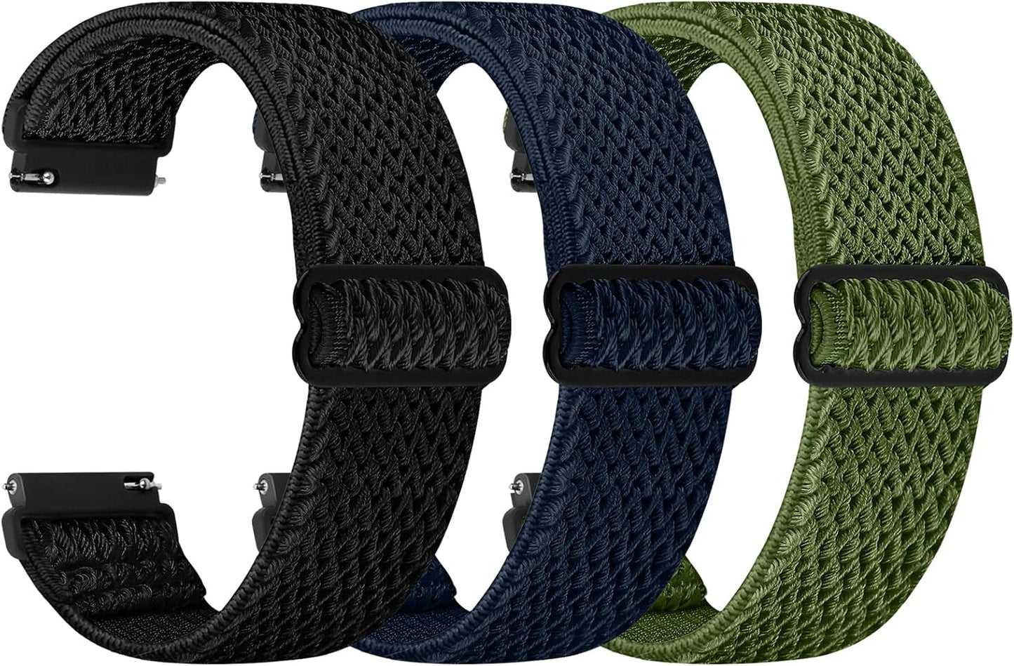 HOTTumpCez Quick Release Watch Band - Choice of Width -18mm 19mm 20mm 22mm 24mm Watch Bands, Solo Loop Adjustable Elastic Nylon Watch Straps Replacement Wristband for Men Women
