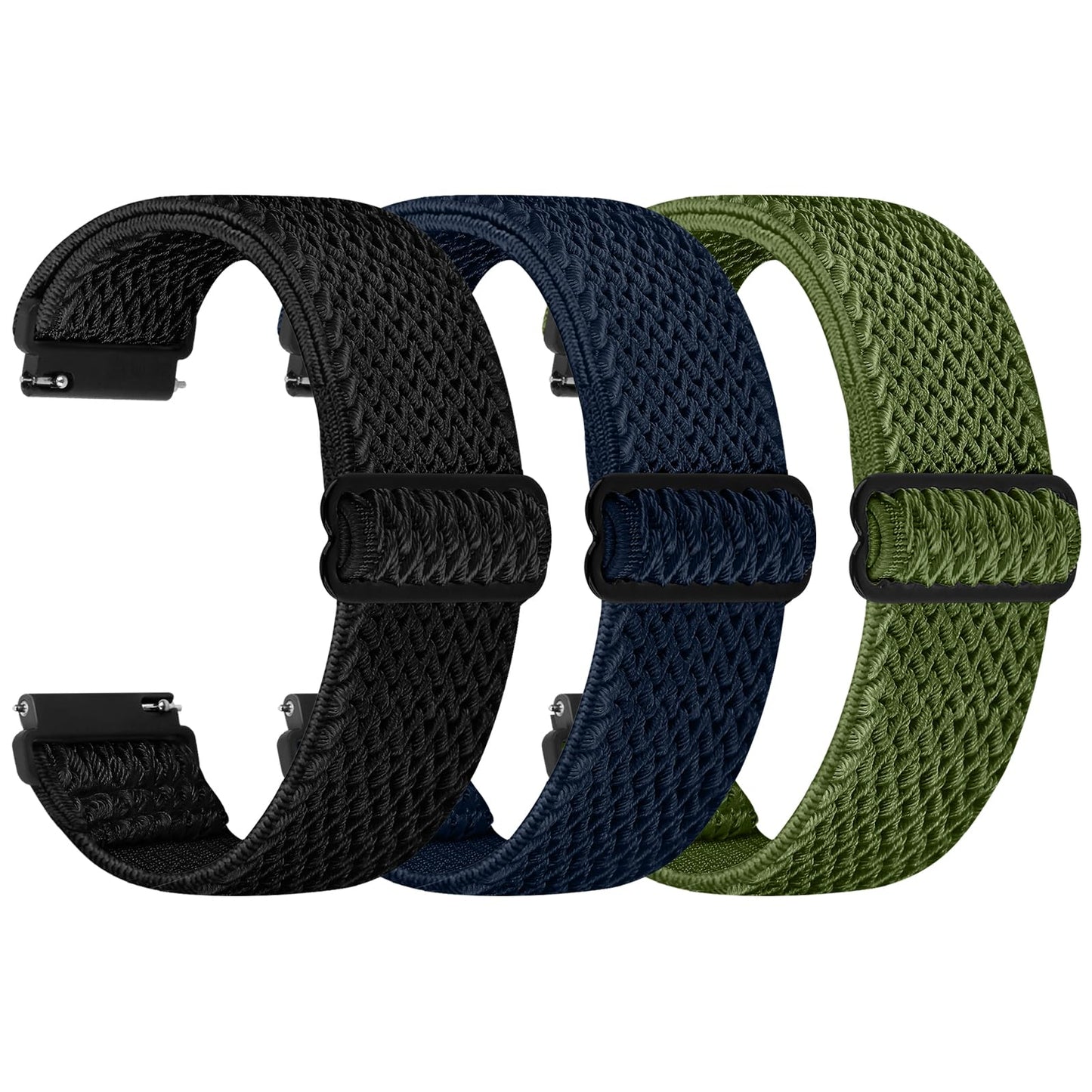 HOTTumpCez Quick Release Watch Band - Choice of Width -18mm 19mm 20mm 22mm 24mm Watch Bands, Solo Loop Adjustable Elastic Nylon Watch Straps Replacement Wristband for Men Women