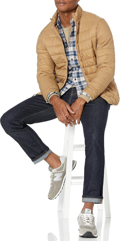 HOTAmazon Essentials Men's Slim-Fit Flannel Shirt, Long Sleeve Button Down Plaid