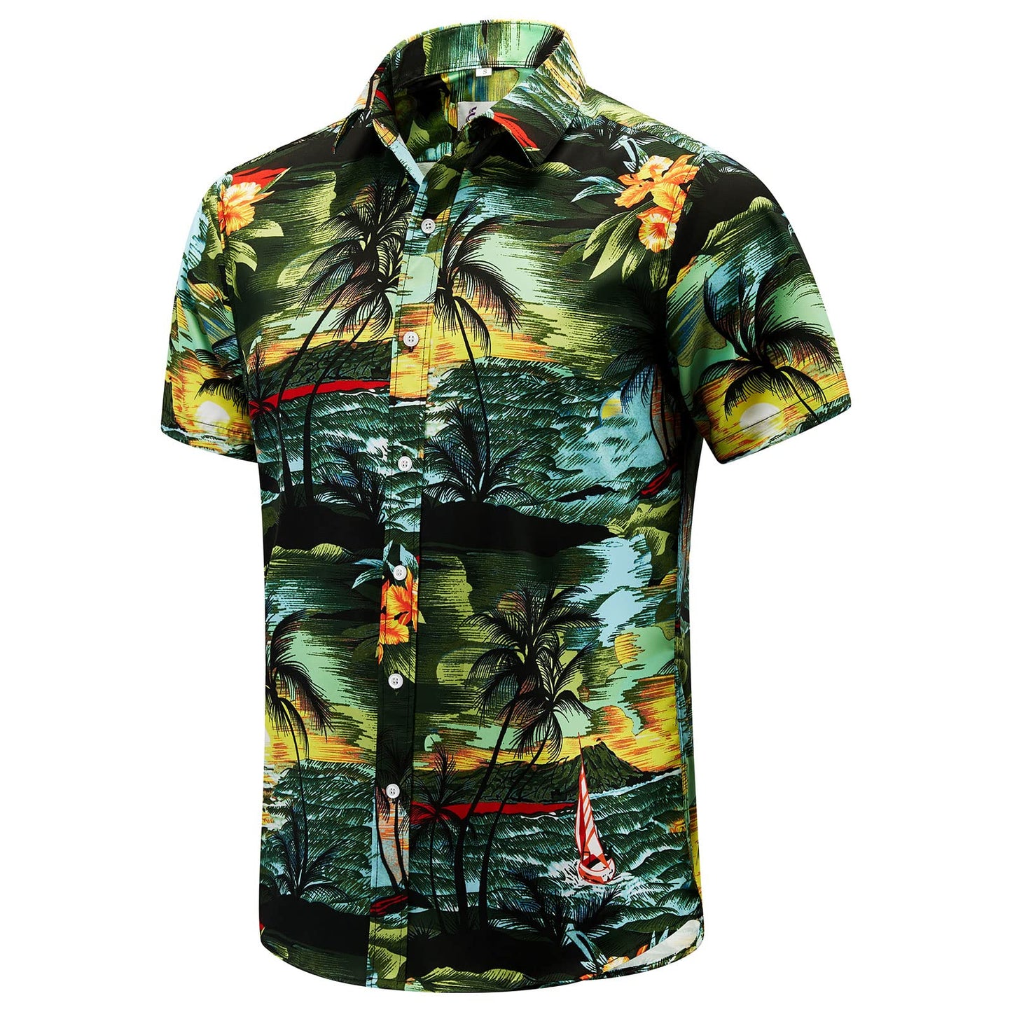 HOTEUOW Men's Hawaiian Shirt Short Sleeve Printed Button Down Beach Shirts