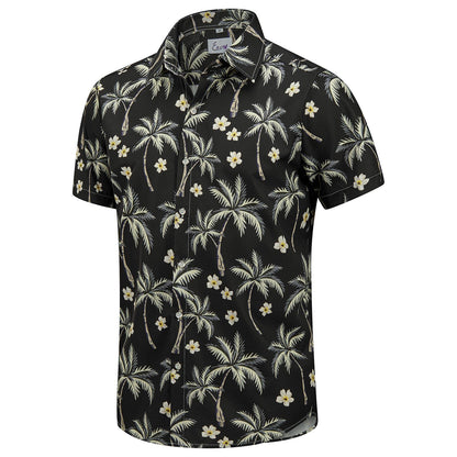 HOTEUOW Men's Hawaiian Shirt Short Sleeve Printed Button Down Beach Shirts