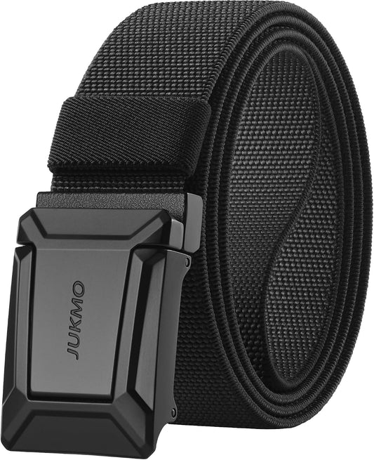 HOTJUKMO Men's Stretch Tactical Belt, 1.5" Elastic Nylon Web with Flip Buckle | Quick Release Belt for Military Work Rigger Hiking