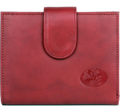 HOTJulia Buxton Heiress Women Genuine Leather RFID Wallet Red