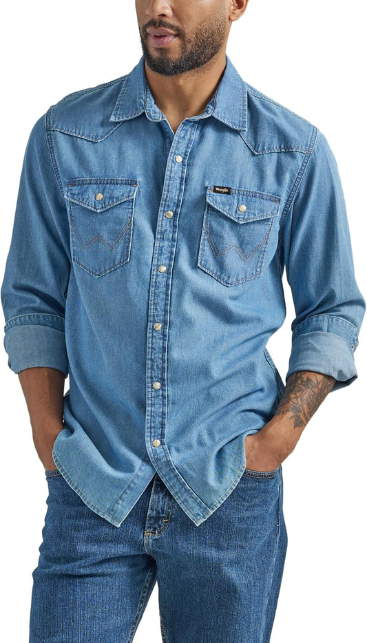 HOTWrangler Men's Iconic Regular Fit Snap Shirt