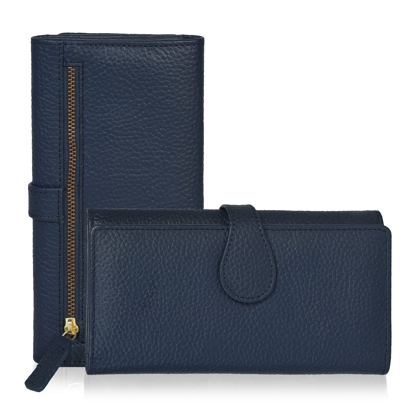 HOTReal Leather Women Wallet Leather with RFID Blocking -Trifold Card Holder Designer Ladies Clutch with ID Window Wallets