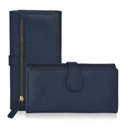 HOTReal Leather Women Wallet Leather with RFID Blocking -Trifold Card Holder Designer Ladies Clutch with ID Window Wallets