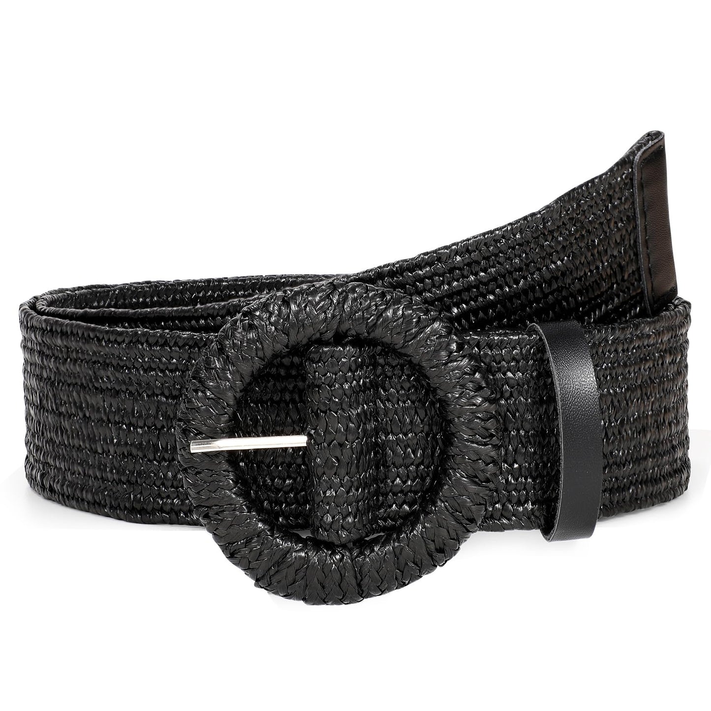 HOTStraw Woven Elastic Belt for Women Stretchy Belts for Dress Fashion Boho Waist Belt Rattan Raffia Ladies Belts