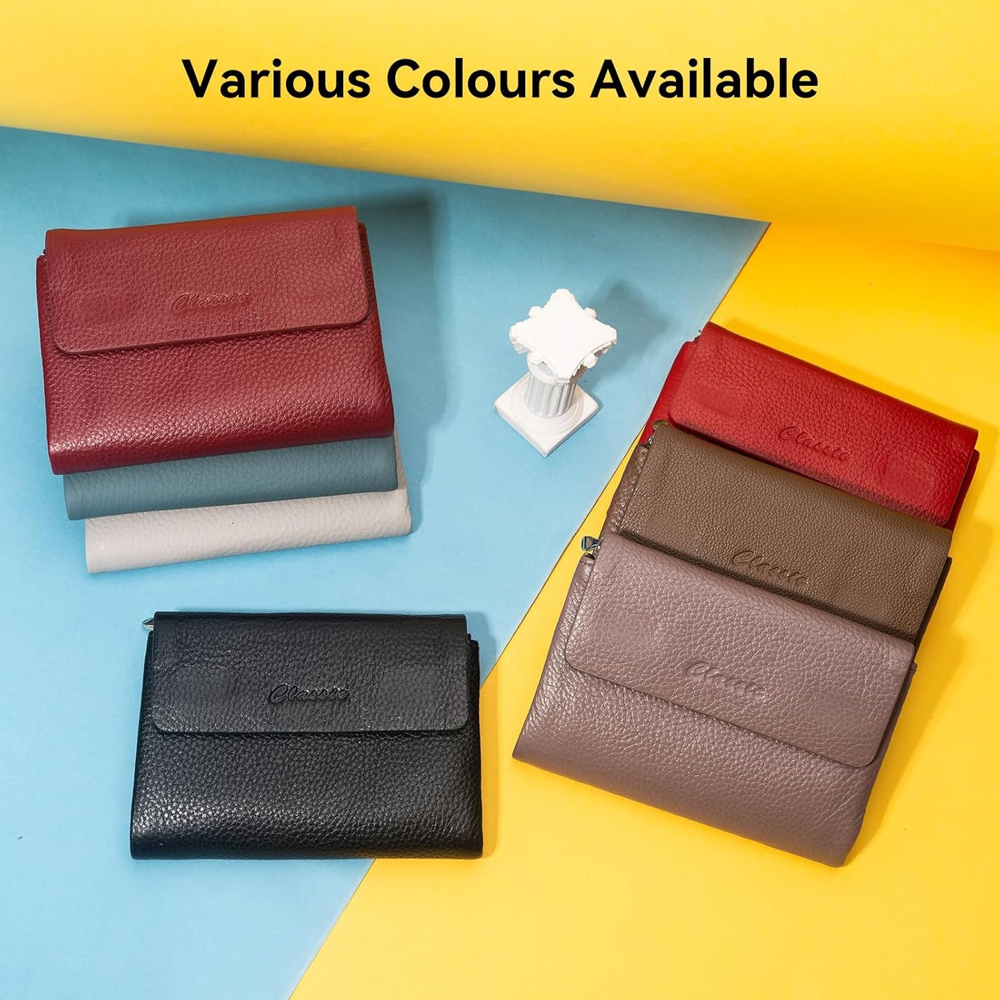 HOTBifold Wallet for Women Genuine Leather, [Large Capacity] [Magnetic Closure] Female Ladies Wallet Card Holder with ID Window, Zipper Coin Pockets (Burgundy)