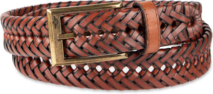 HOTDOCKERS Men's Braided Leather Belt, Fully Adjustable Casual Strap for Everyday Wear