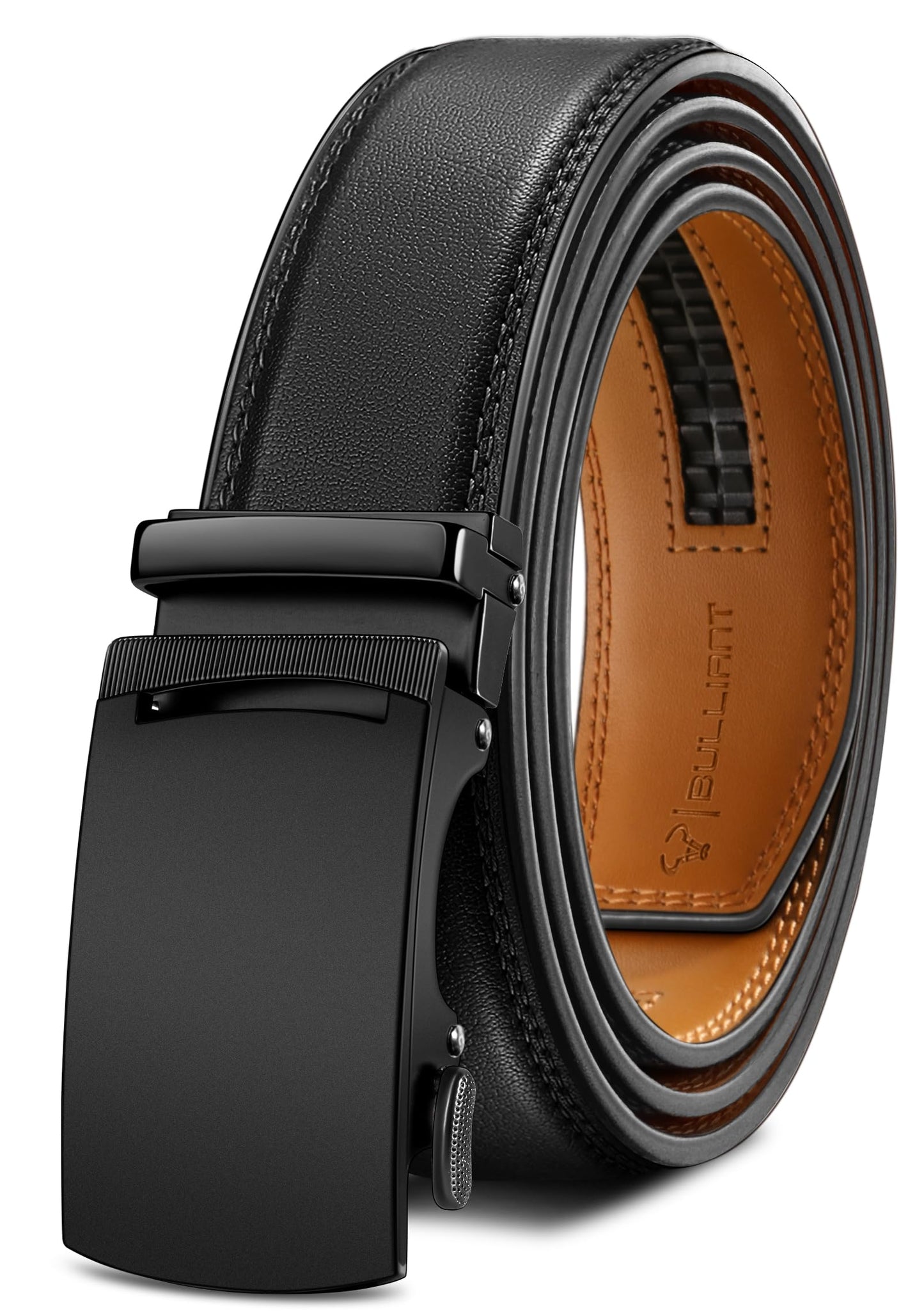 HOTBULLIANT Men's Belt,Slide Ratchet Belt Adjsutable For Men Suit Casual Jeans Gift Boxed,Trim To Fit