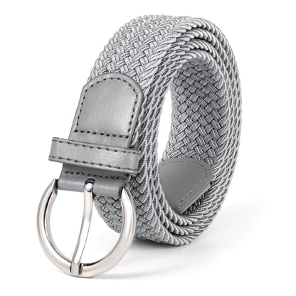 HOTJASGOOD Women Men Braided Woven Elastic Stretch Waist Belt Golf Canvas Fabric Casual Belt for Jeans Pants
