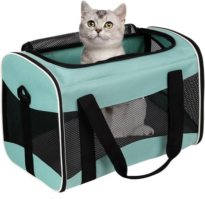 HOTCat Dog Carriers Soft-Sided Pet Carrier Large Cats for Medium Big Cat Small Dog Puppy up to 16lbs TSA Airline Approved Animal Collapsible Cat Carrier Carriers Travel Carrier Cat Bag (17x11x11)