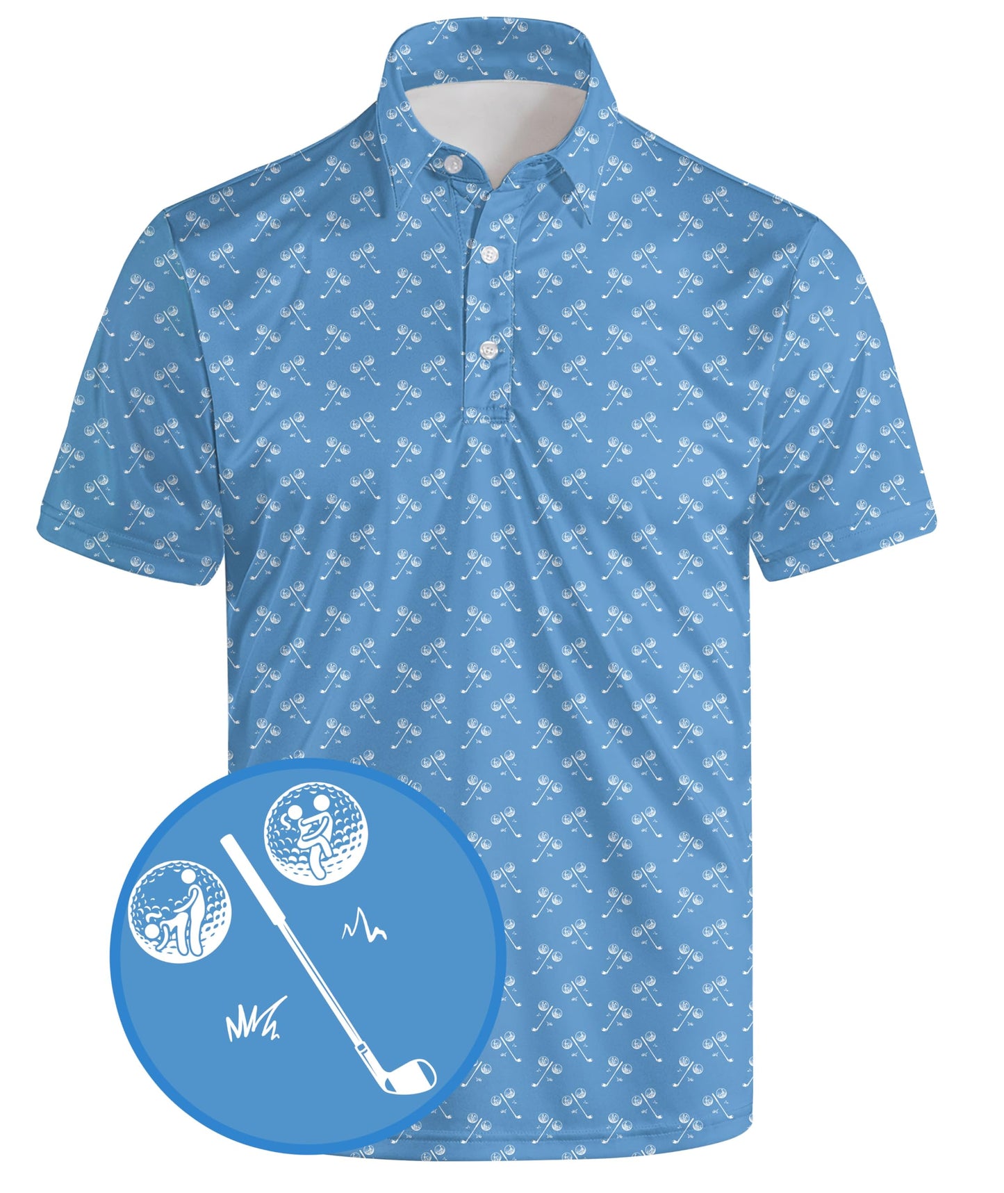 HOTGolf Polo Shirts for Men Funny Print Quick Dry Short Sleeve Performance Golf Shirts Moisture Wicking Polo Shirts
